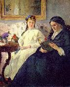 Berthe Morisot Portrait de Mme Morisot et de sa fille Mme Pontillon ou La lecture oil painting